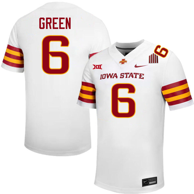 Eli Green Jersey,Iowa State Cyclones #6 Eli Green College Jersey Youth-White